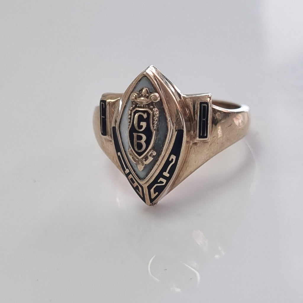 ANILLO DE GRADUACIÓN ORO 10 K 3.9 GRMS (SEMINUEVO)