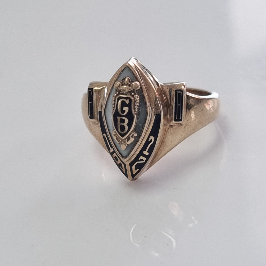 ANILLO DE GRADUACIÓN ORO 10 K 3.9 GRMS (SEMINUEVO)