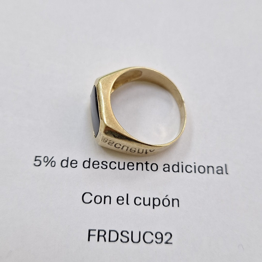 K1 6,40 GRMS 14 K ESPECIFICACIONES COMPLEMENTARIAS ANILLO C/PIEDRA DE COLOR NEGR (SEMINUEVO)
