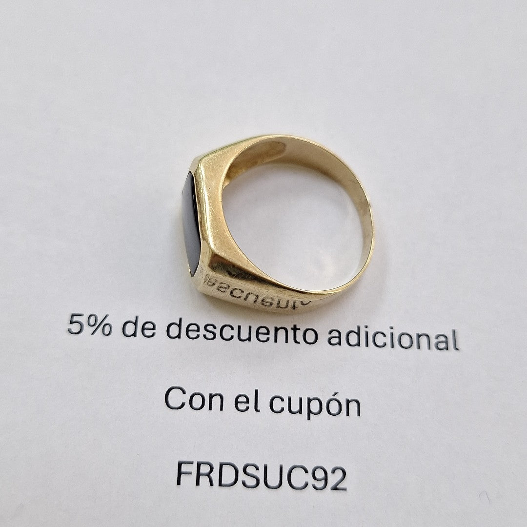 K1 6,40 GRMS 14 K ESPECIFICACIONES COMPLEMENTARIAS ANILLO C/PIEDRA DE COLOR NEGR (SEMINUEVO)
