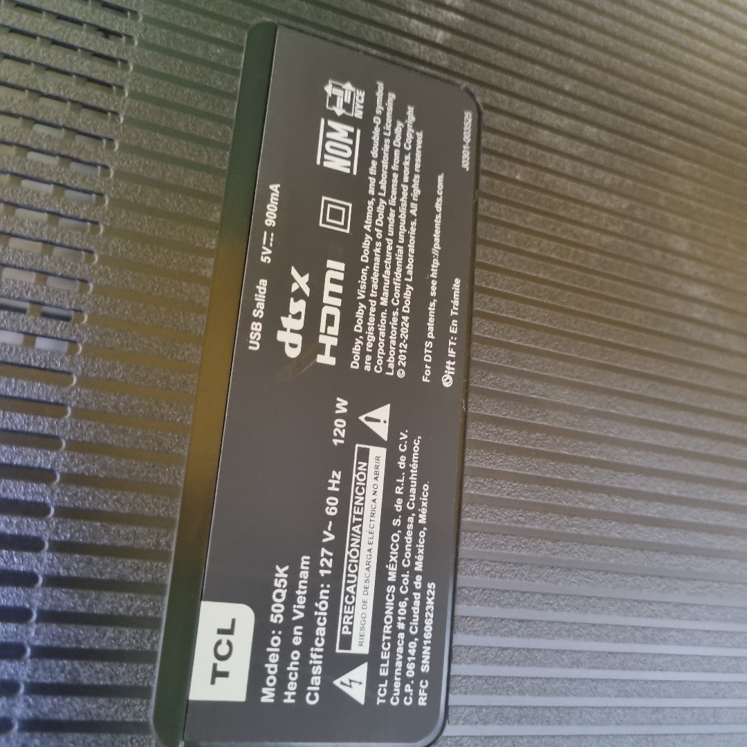 PANTALLA TCL 50Q5K (2024) 50" LED 4K (SEMINUEVO)