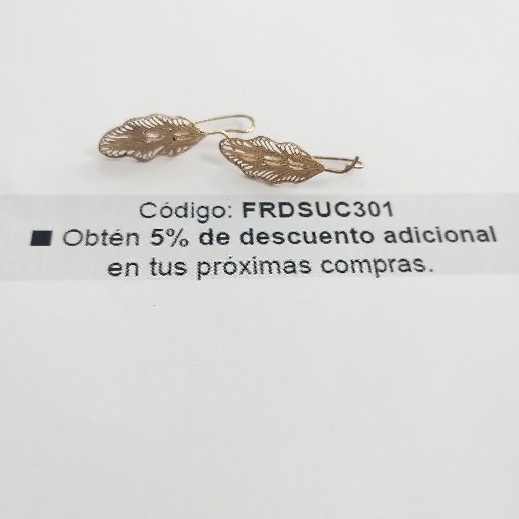ARETES PAR ORO, ORO MUY BAJO 8 K 3.1 GRMS (SEMINUEVO)