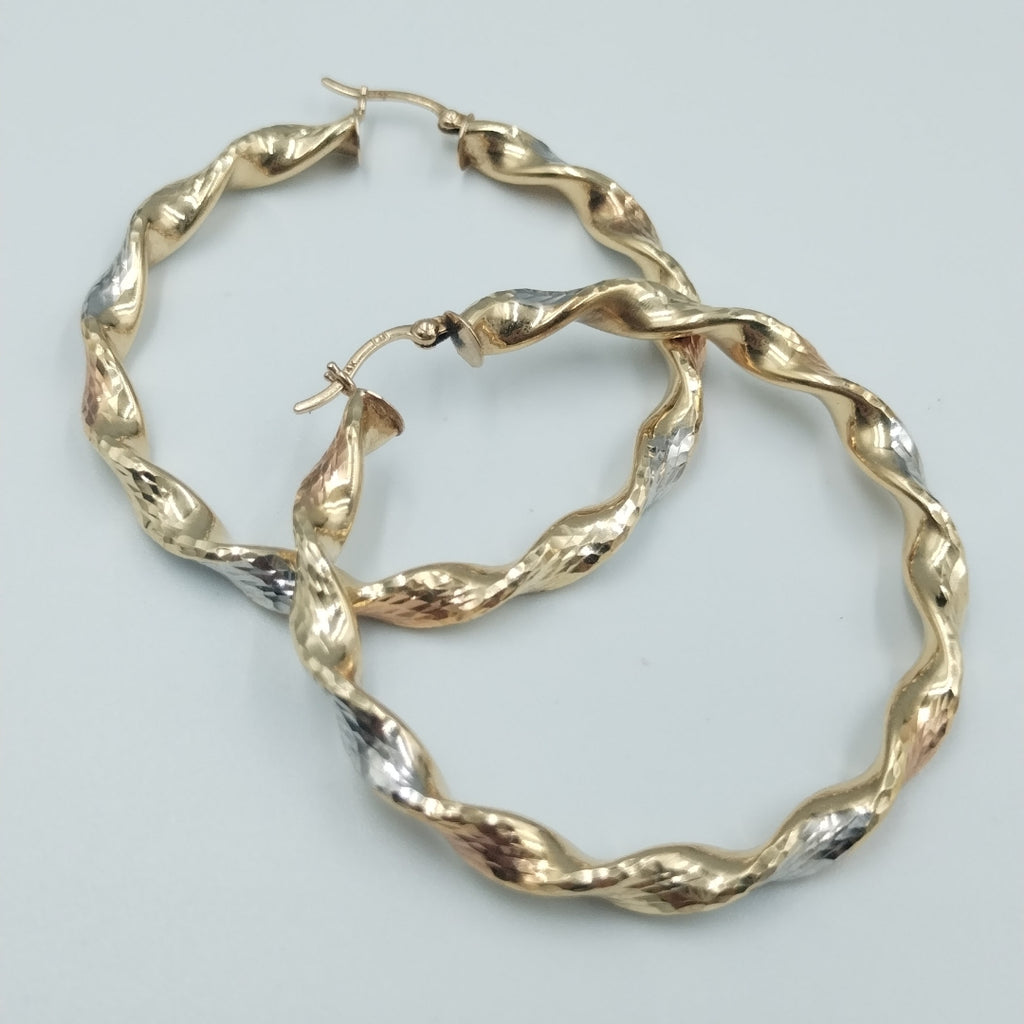 ARRACADAS PAR ORO, ORO COMBINADO 14 K 5.7 GRMS (SEMINUEVO)