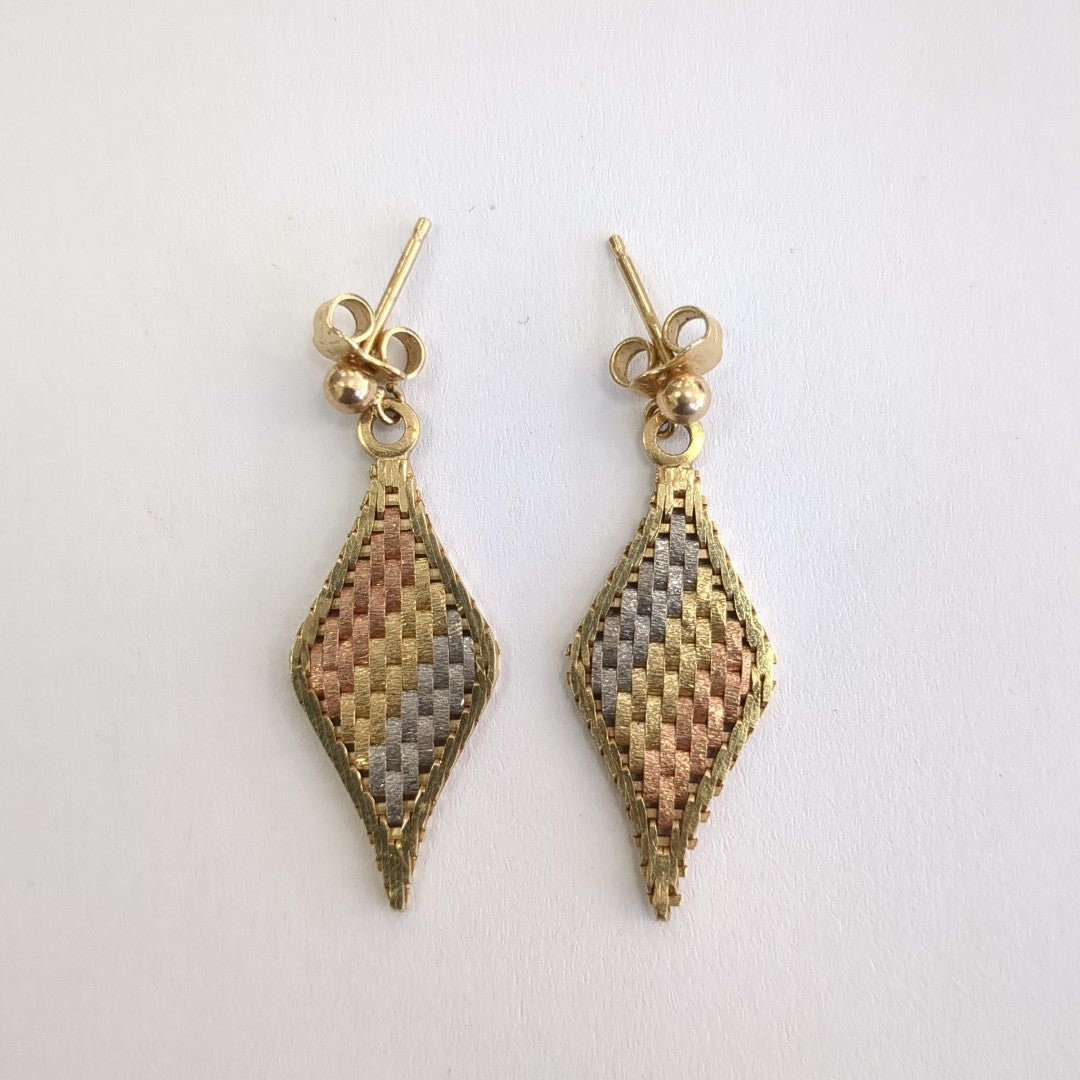 ARETES PAR ORO COMBINADO 14 K 4,30 GRMS (SEMINUEVO)