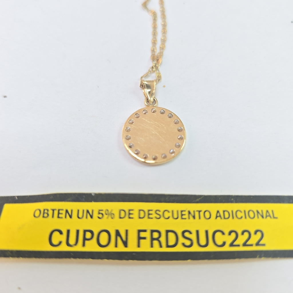 CADENA,MEDALLA RELIGIOSA ORO 10 K 3,20 GRMS (SEMINUEVO)