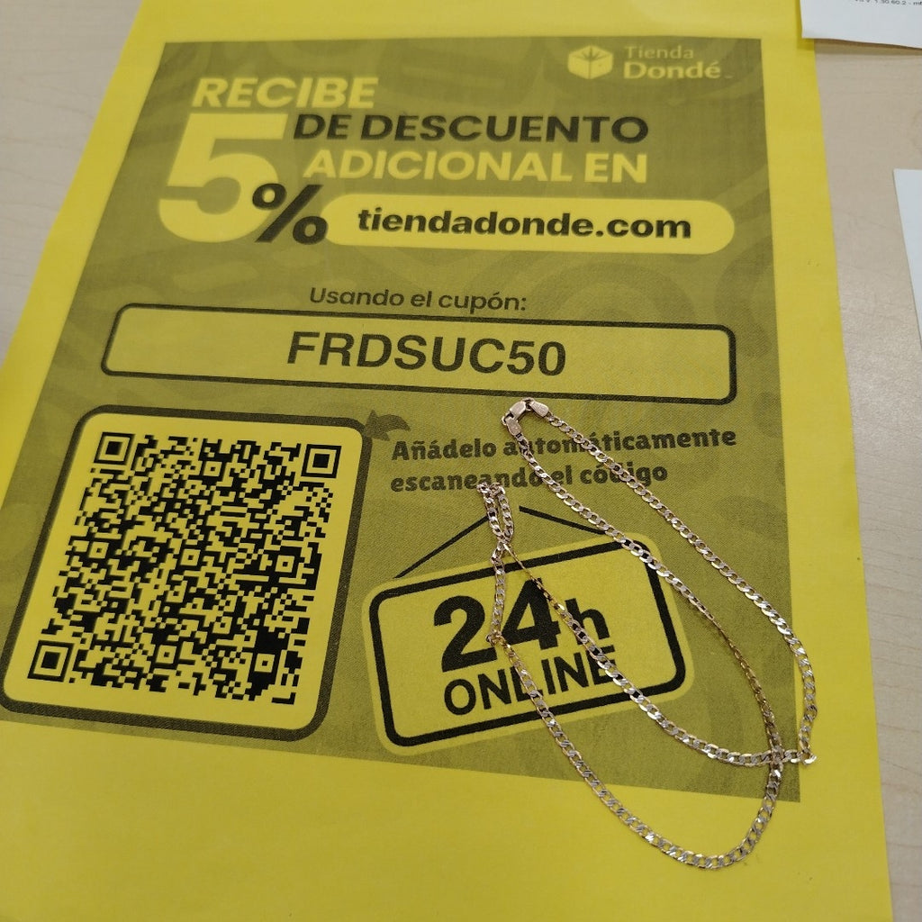 CADENA ORO, RODIADO 14 K 4.1 GRMS (SEMINUEVO)