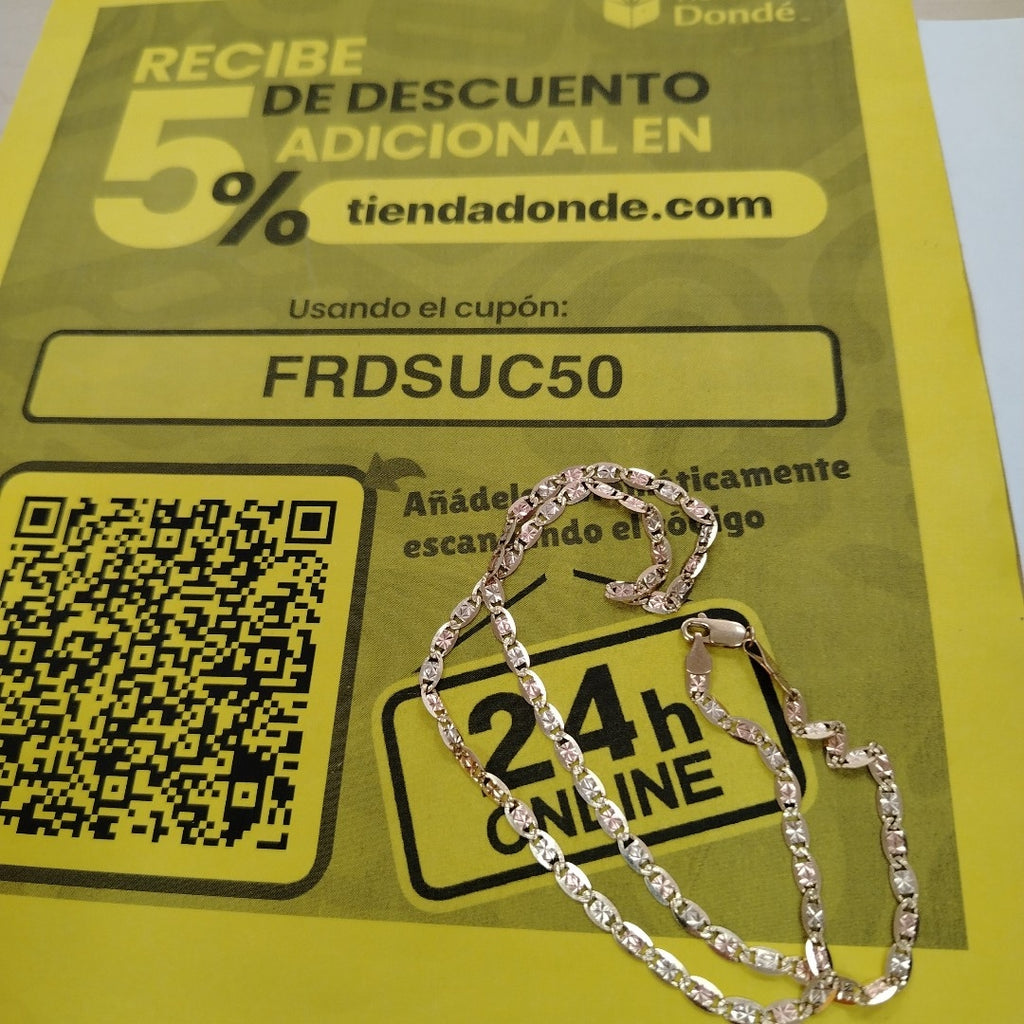 CADENA ORO, ORO COMBINADO 14 K 9 GRMS (SEMINUEVO)