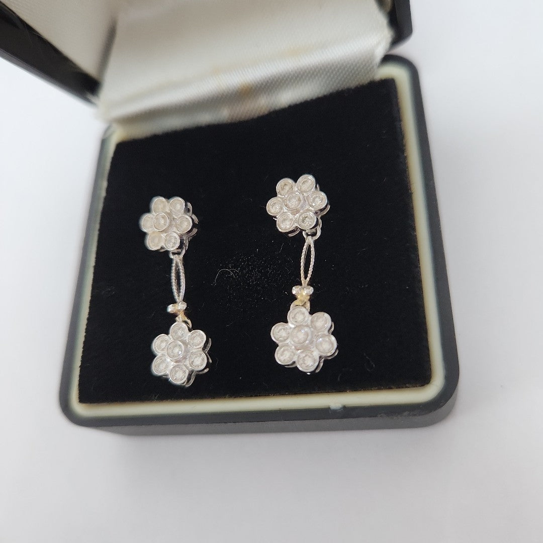 BROQUELES PAR ORO BLANCO 14 K 3 GRMS (SEMINUEVO)
