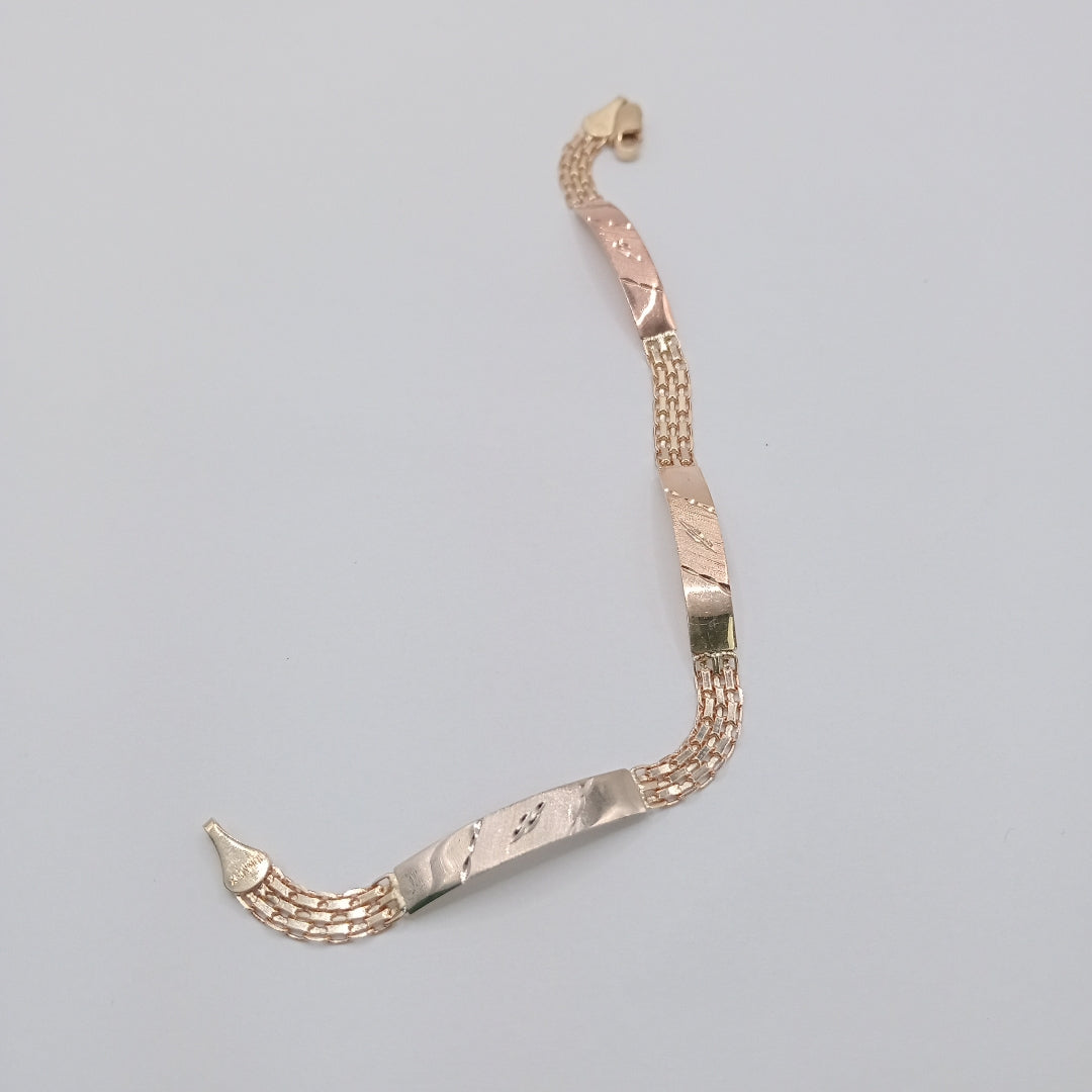 PULSERA ORO COMBINADO 10 K 4.6 GRMS (SEMINUEVO)