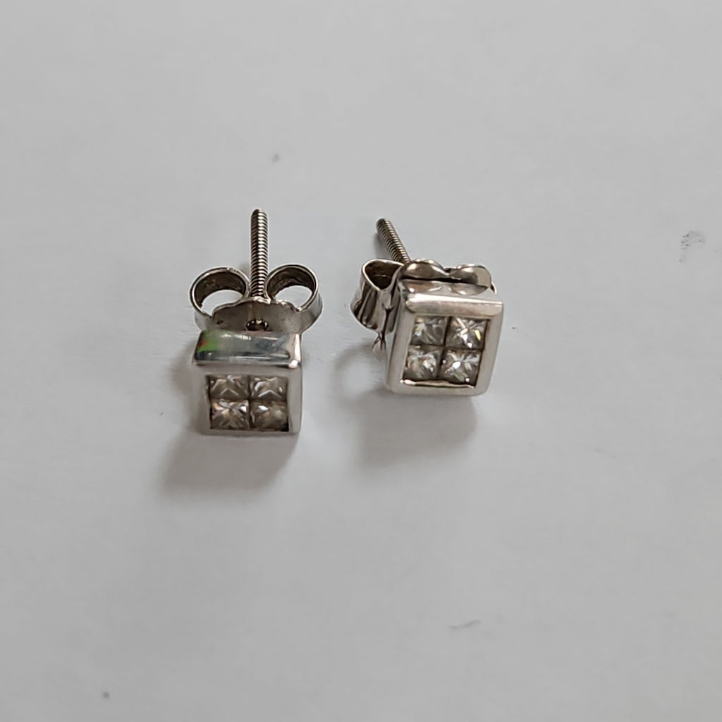 BROQUELES PAR ORO BLANCO 14 K 2,10 GRMS (SEMINUEVO)