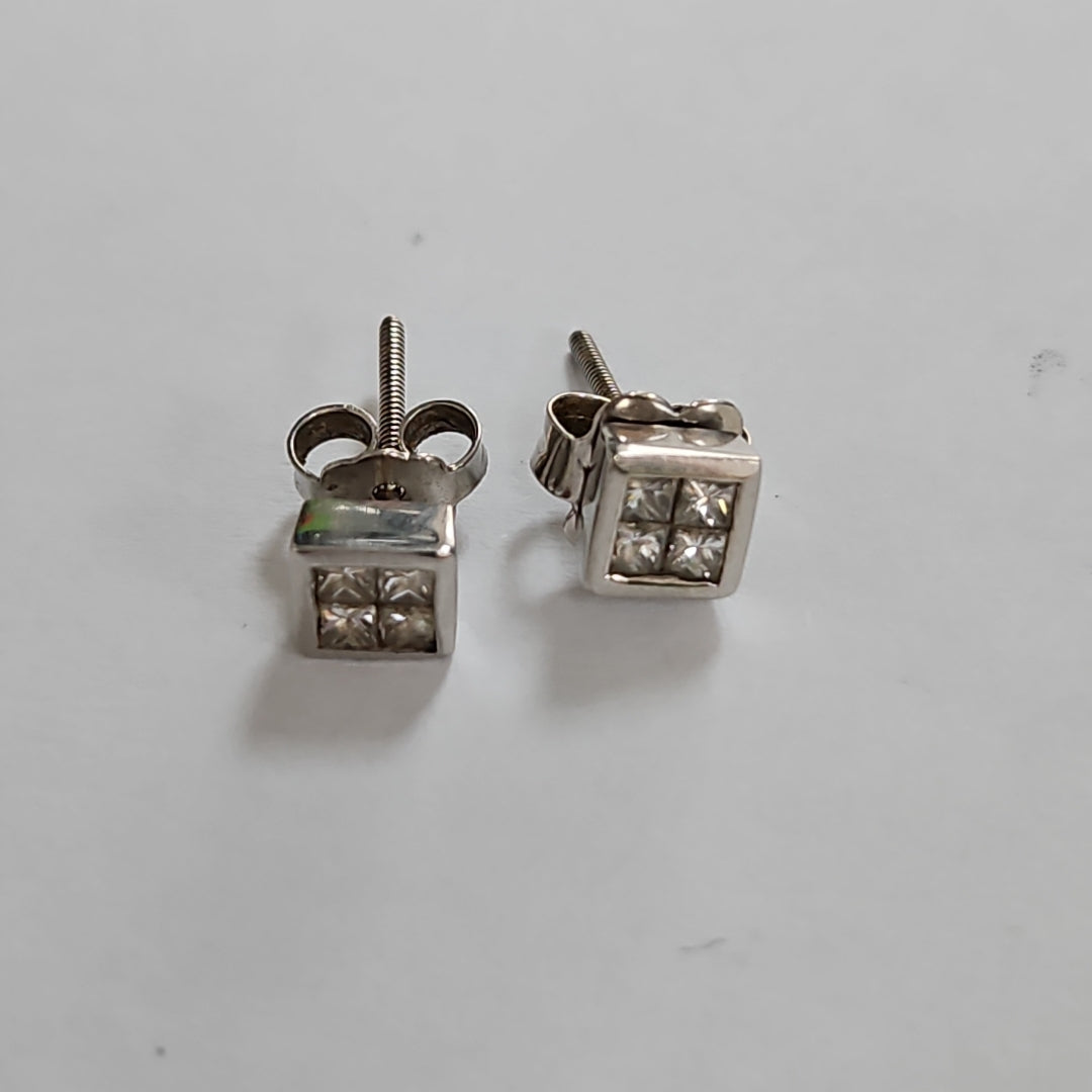 BROQUELES PAR ORO BLANCO 14 K 2,10 GRMS (SEMINUEVO)
