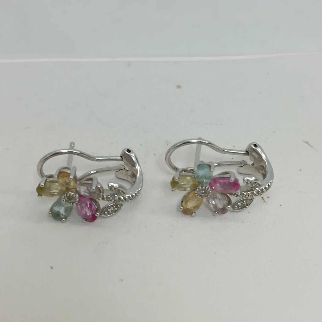 ARETES PAR ORO BLANCO 14 K 5,10 GRMS (SEMINUEVO)