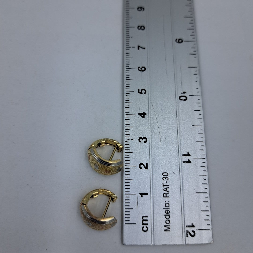 ARETES PAR ORO, ORO COMBINADO 10 K 2.3 GRMS (SEMINUEVO)