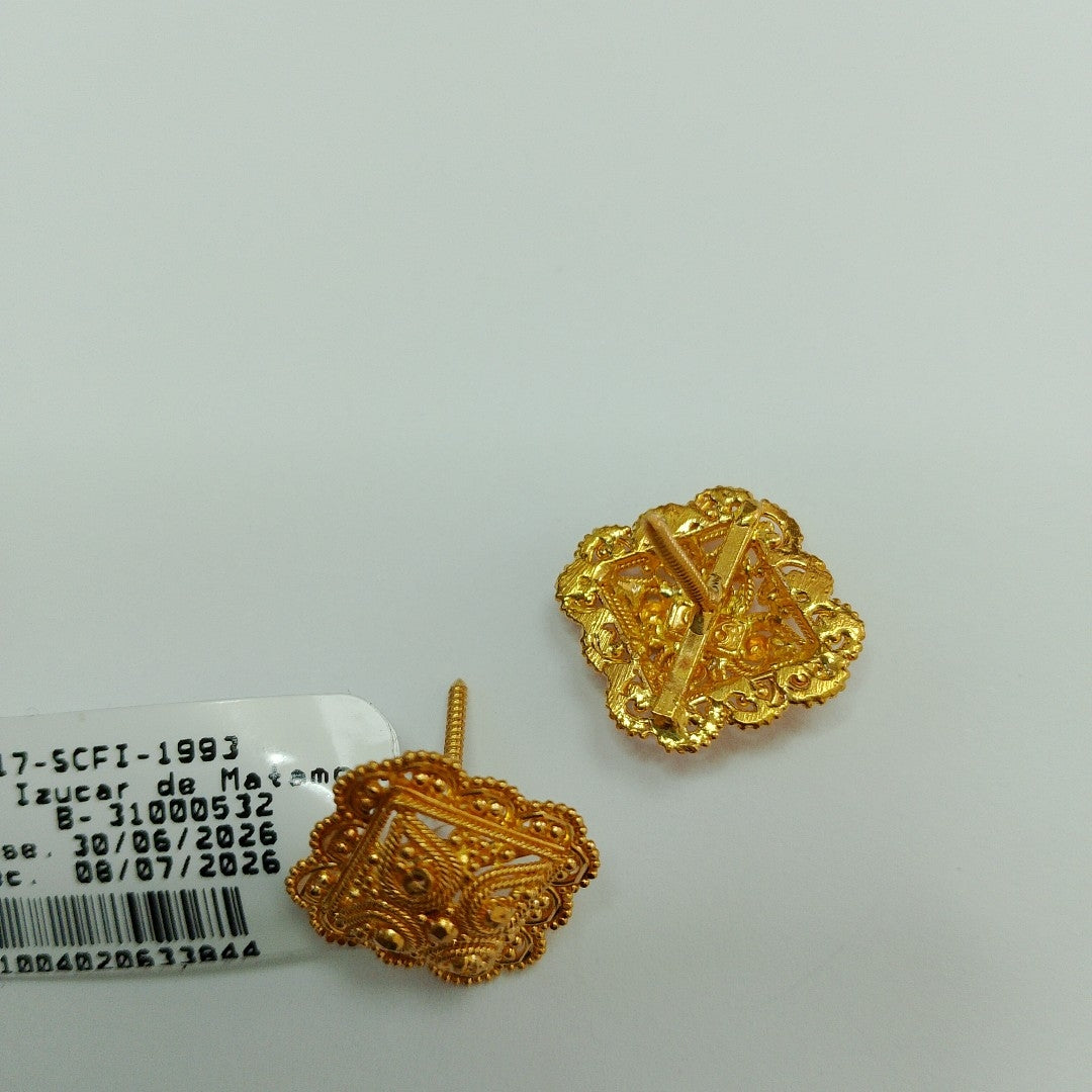 ARETES PAR ORO 21 K 6.2 GRMS (SEMINUEVO)
