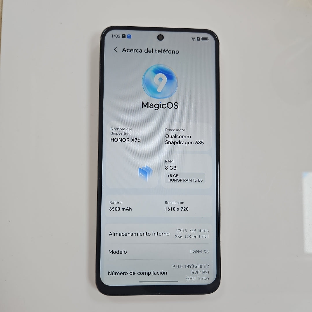 CELULAR HONOR X7D LGN-LX3 (2025) 256 GB 8 GB RAM (SEMINUEVO)