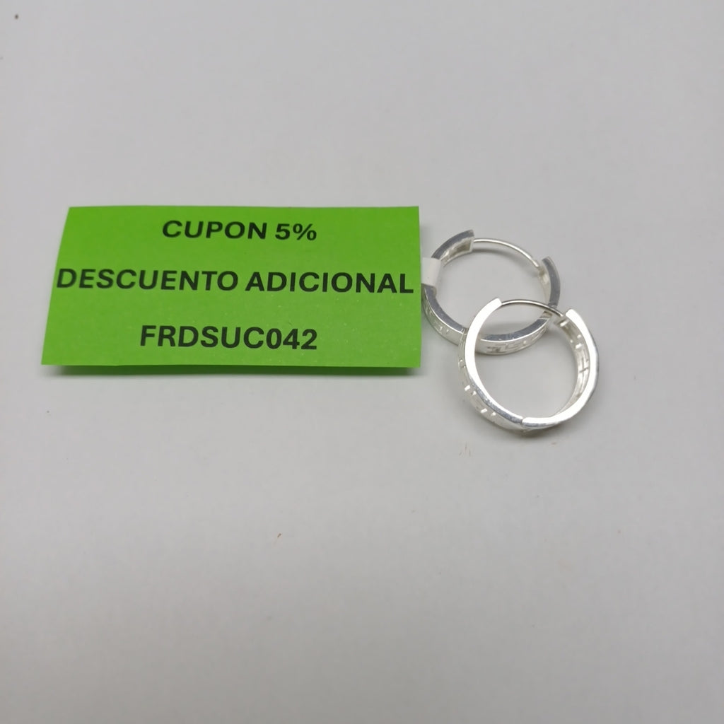 ARETES ARRACADAS GRECAS PLATA .925 4.13 GR (NUEVO)