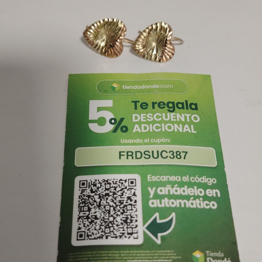 ARETES PAR ORO COMBINADO 10 K 1,40 GRMS (SEMINUEVO)