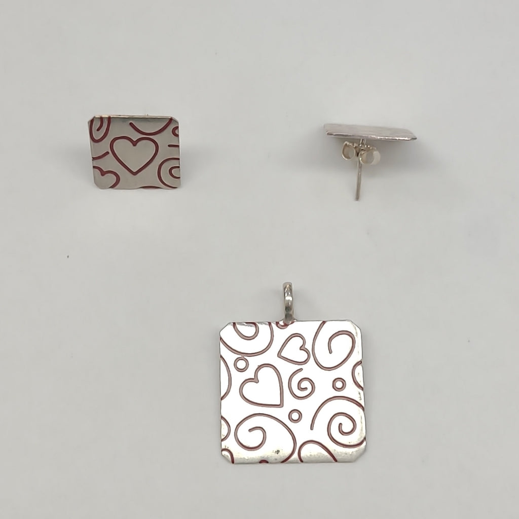 ARETES PAR, DIJE PLATA 45.6 GRMS (SEMINUEVO)