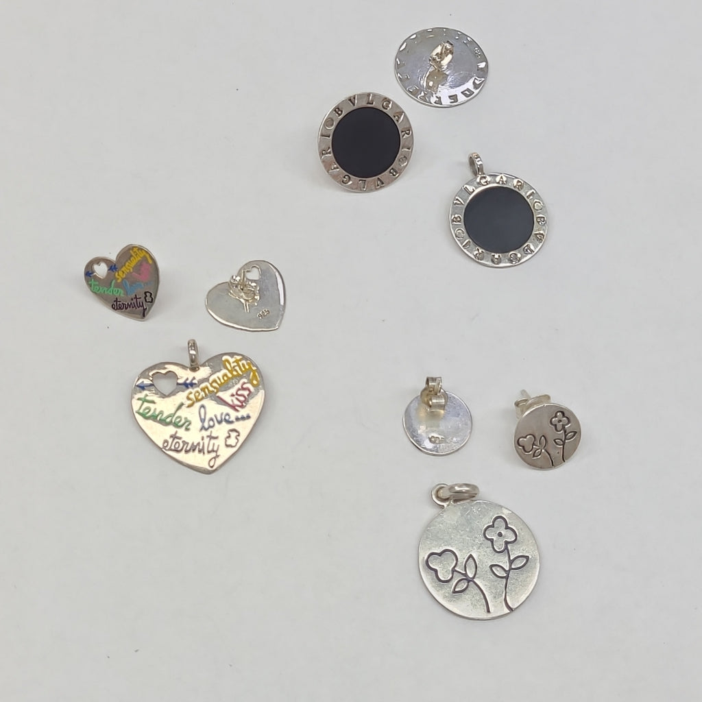 ARETES PAR, DIJE PLATA 40.9 GRMS (SEMINUEVO)