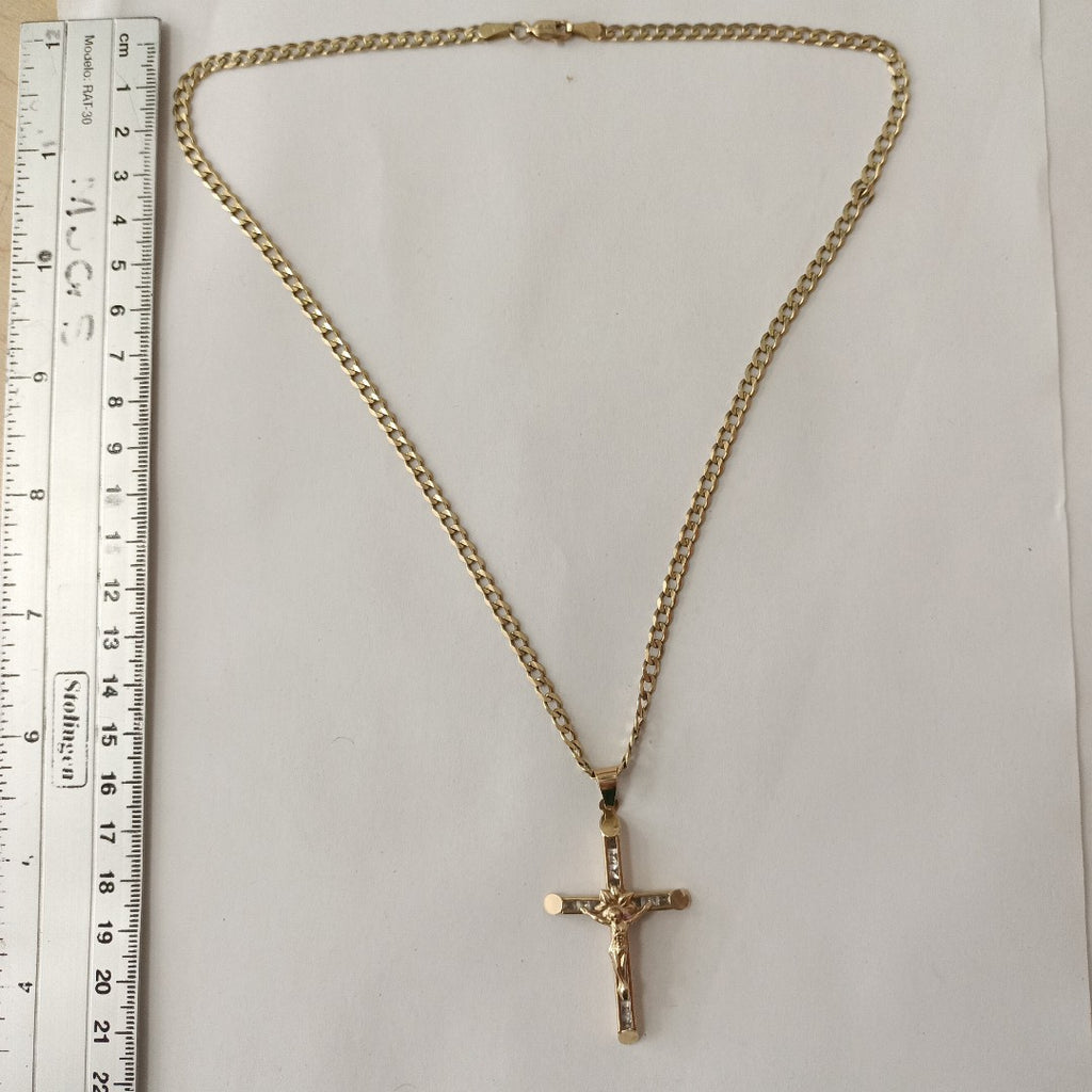 CADENA, CRUCIFIJO ORO 10 K 15.3 GRMS (SEMINUEVO)