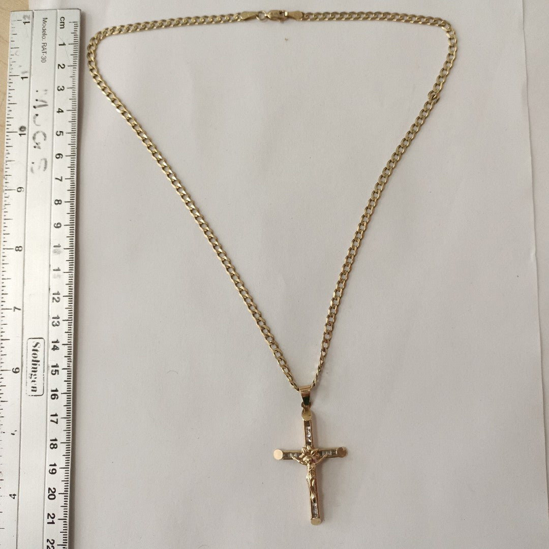 CADENA, CRUCIFIJO ORO 10 K 15.3 GRMS (SEMINUEVO)