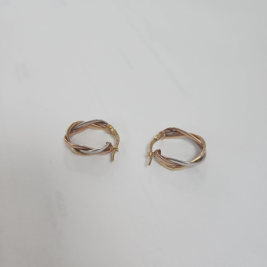 ARRACADAS PAR ORO COMBINADO 14 K 2,30 GRMS (SEMINUEVO)