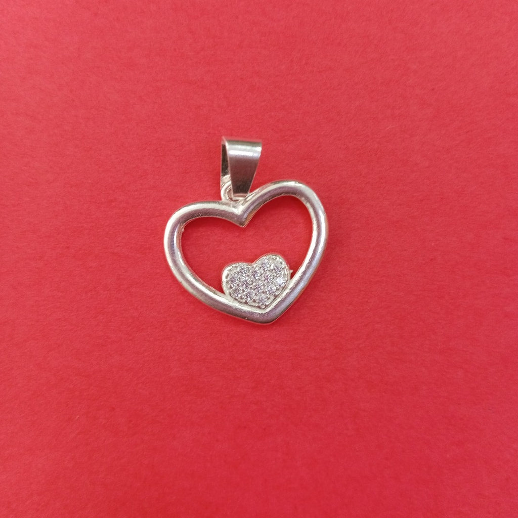 DIJE CORAZON C/CIRCONIAS PLATA .925 2.7 GR (NUEVO)