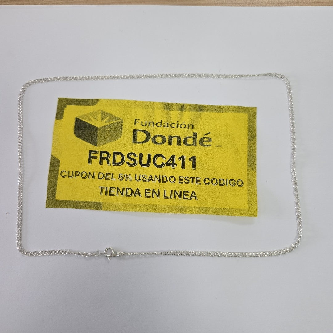 CADENA TEJIDO ESLABONES PLATA .925 55 CM 3.9 GR (NUEVO)