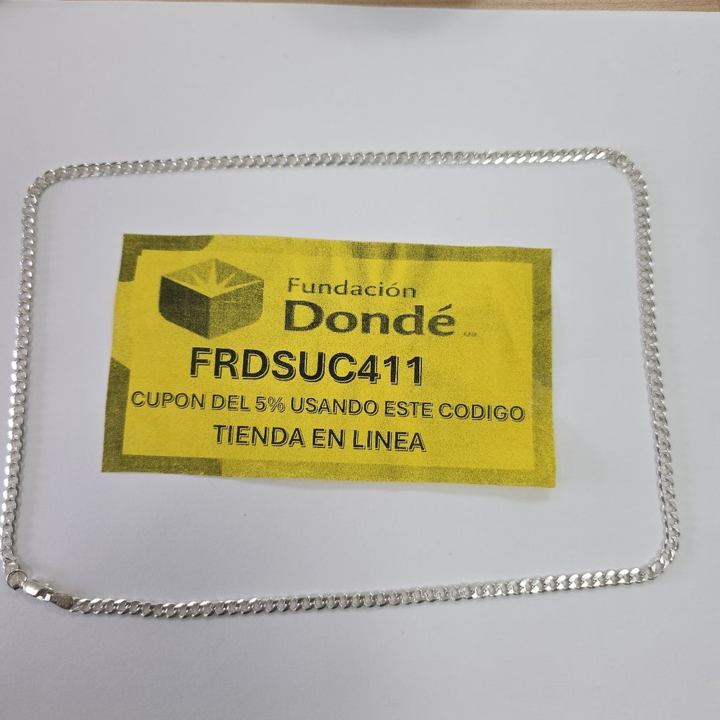 CADENA TEJIDO BARBADO PLATA .925 60 CM 14 GR (NUEVO)
