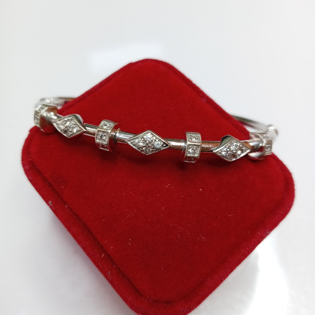 PULSERA RIGIDA ORO BLANCO 14 K 7,30 GRMS (SEMINUEVO)
