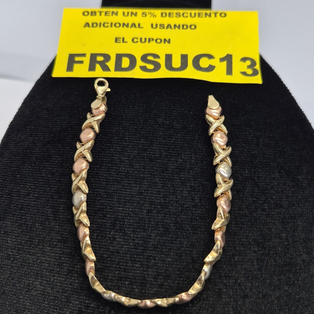 PULSERA ORO, ORO COMBINADO 10 K 6.8 GRMS (SEMINUEVO)