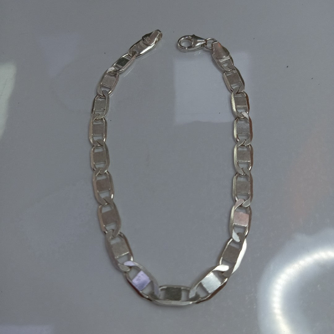 PULSERA TEJIDO ESPEJO PLATA .925 21 CM 8 GR (NUEVO)