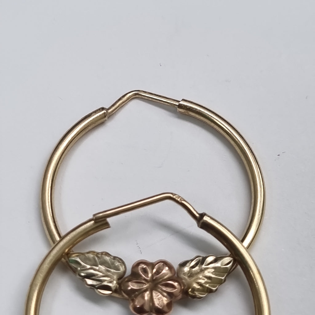 ARRACADAS PAR ORO, ORO COMBINADO 14 K 2.9 GRMS (SEMINUEVO)