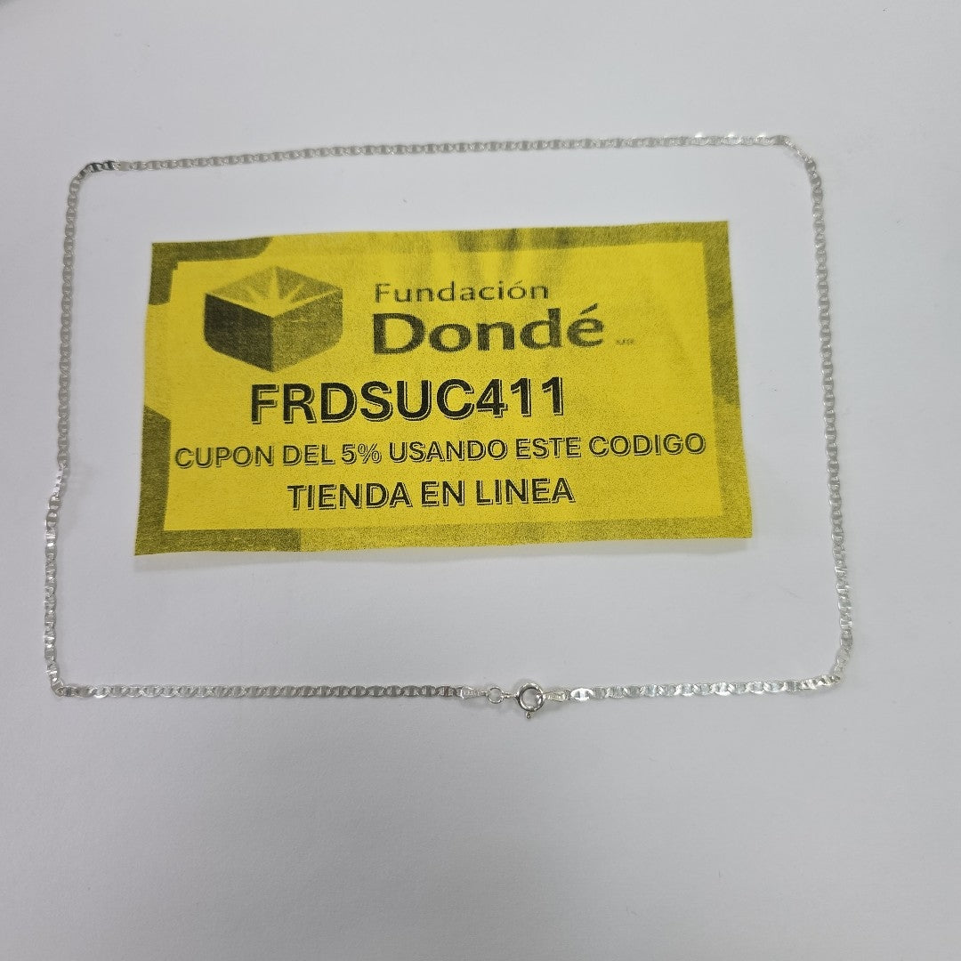 CADENA TEJIDO ESPEJO PLATA .925 55 CM 3.7 GR (NUEVO)