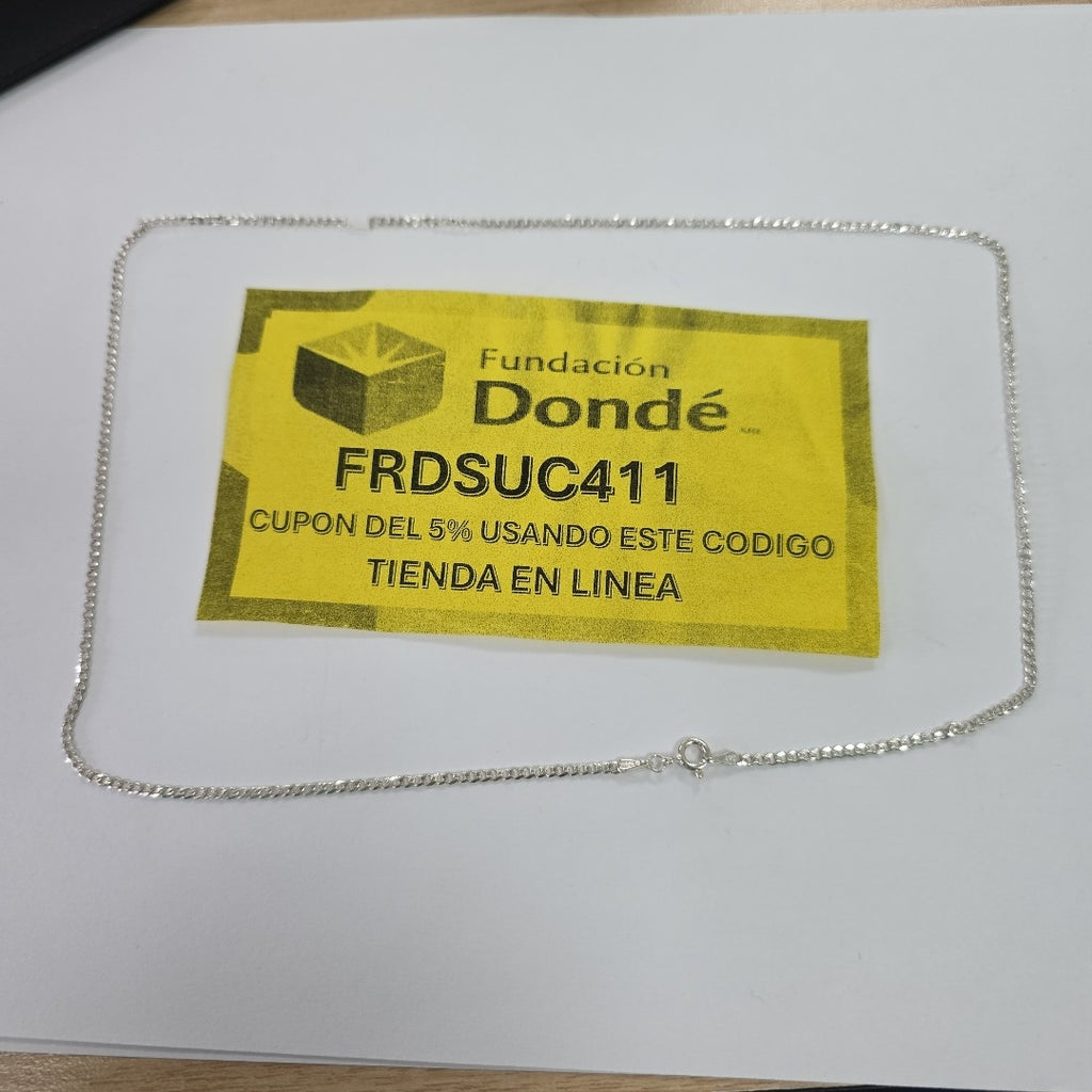 CADENA TEJIDO BARBADO PLATA .925 55 CM 4.9 GR (NUEVO)