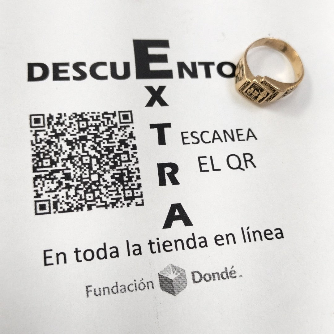 ANILLO CONMEMORATIVO ORO 14 K 5.8 GRMS (SEMINUEVO)