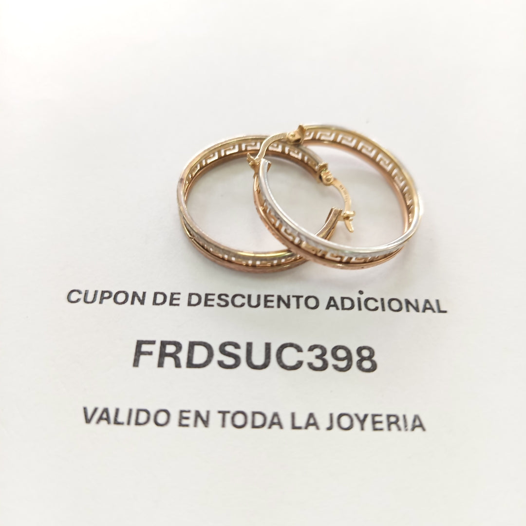 ARRACADAS PAR ORO,ORO COMBINADO 10 K 4,30 GRMS (SEMINUEVO)