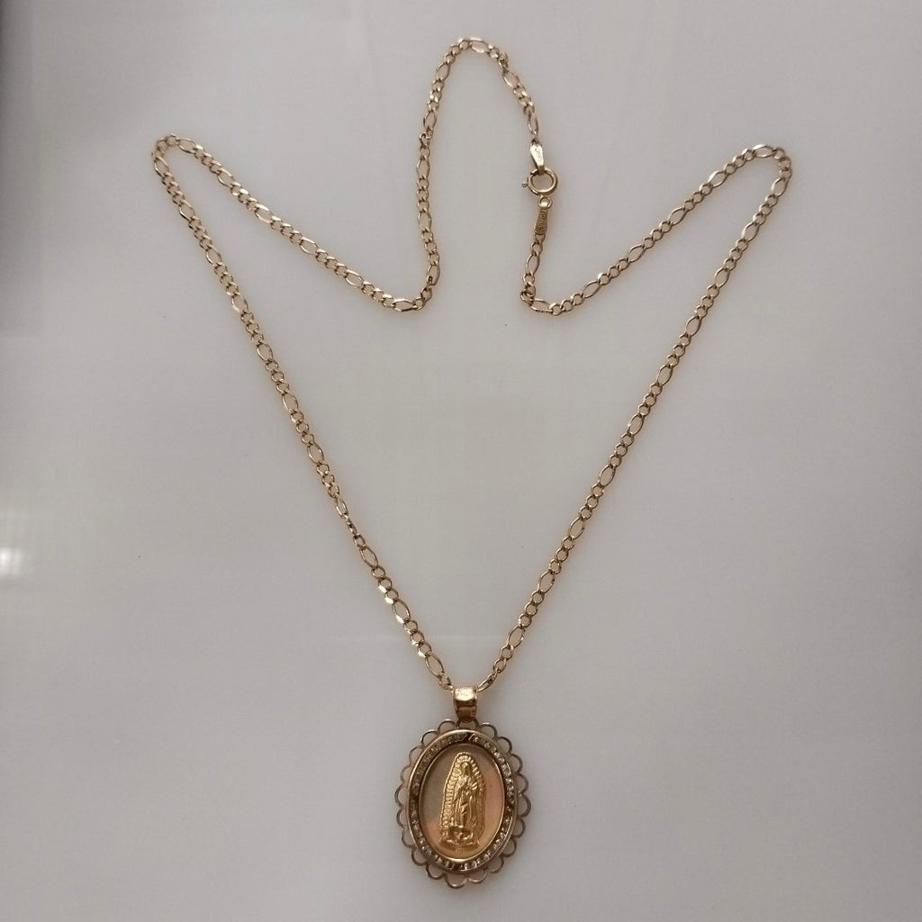 CADENA, MEDALLA RELIGIOSA ORO 10 K 4.3 GRMS (SEMINUEVO)