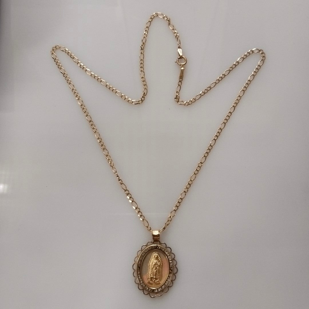 CADENA, MEDALLA RELIGIOSA ORO 10 K 4.3 GRMS (SEMINUEVO)