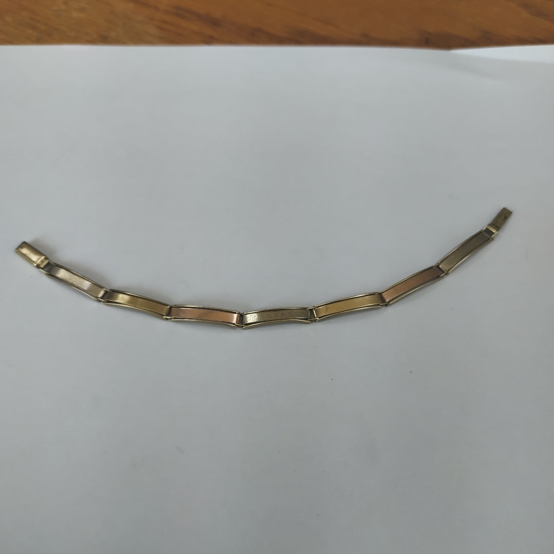 PULSERA ORO COMBINADO 10 K 7.4 GRMS (SEMINUEVO)