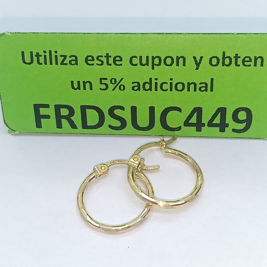 ARRACADAS PAR ORO 14 K 1.2 GRMS (SEMINUEVO)
