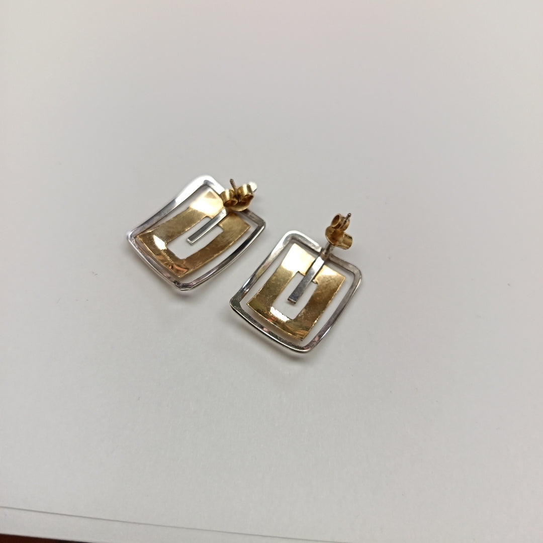 BROQUELES PAR ORO COMBINADO 14 K 4,30 GRMS (SEMINUEVO)