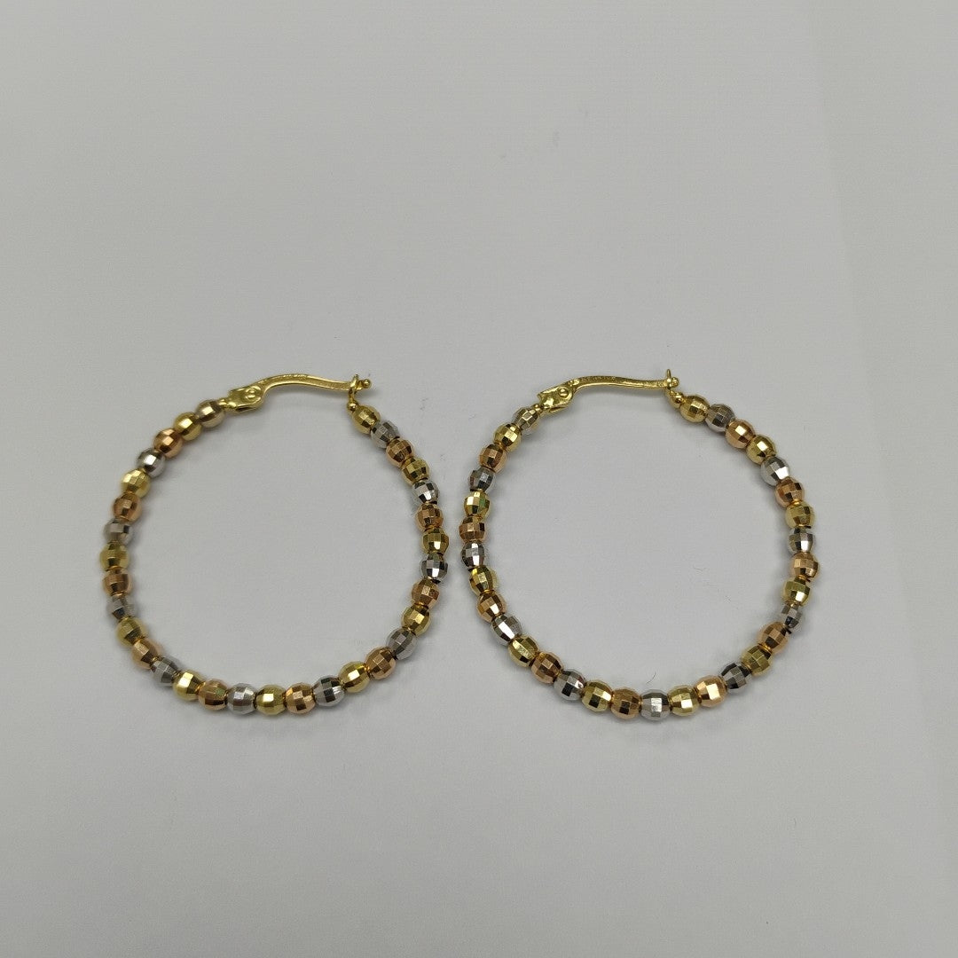 ARRACADAS PAR ORO COMBINADO 14 K 4.6 GRMS (SEMINUEVO)