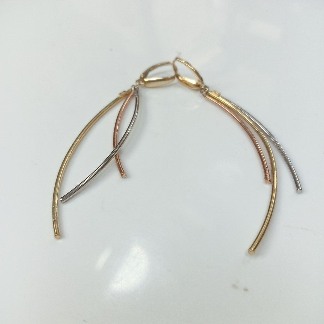 ARETES PAR ORO COMBINADO 10 K 2.7 GRMS (SEMINUEVO)