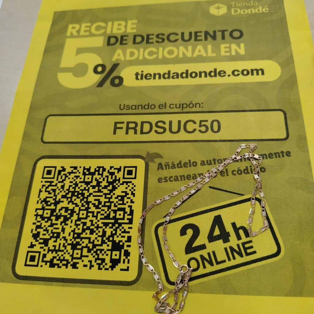 CADENA ORO, ORO COMBINADO 10 K 3.7 GRMS (SEMINUEVO)