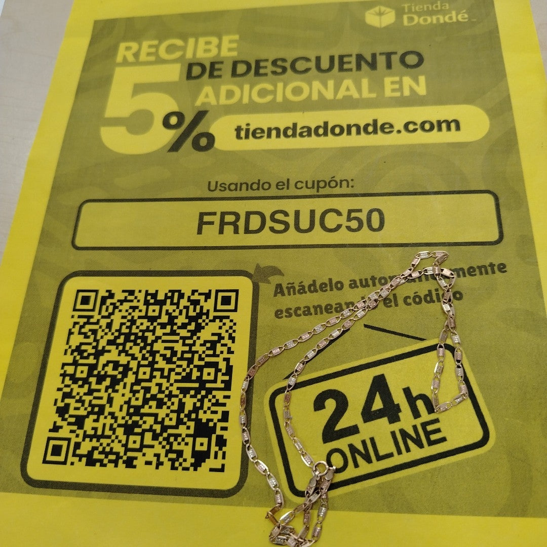 CADENA ORO, ORO COMBINADO 10 K 3.7 GRMS (SEMINUEVO)