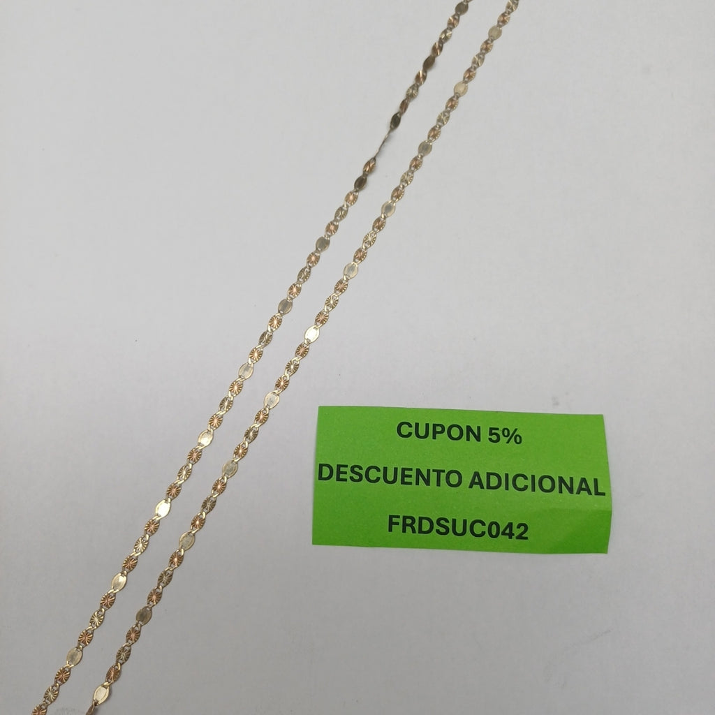CADENA ORO, ORO COMBINADO 10 K 2.2 GRMS (SEMINUEVO)