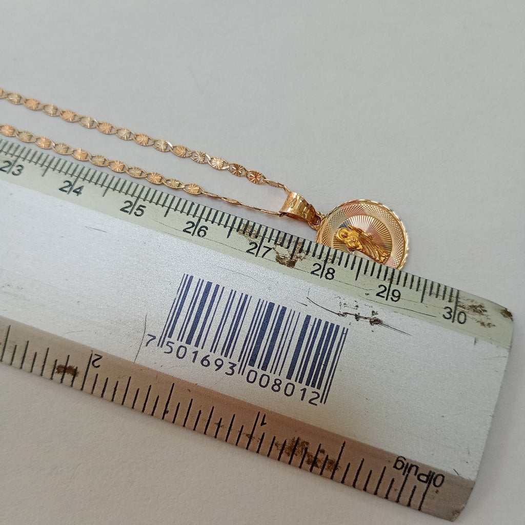 CADENA,MEDALLA RELIGIOSA ORO COMBINADO 10 K 2,80 GRMS (SEMINUEVO)