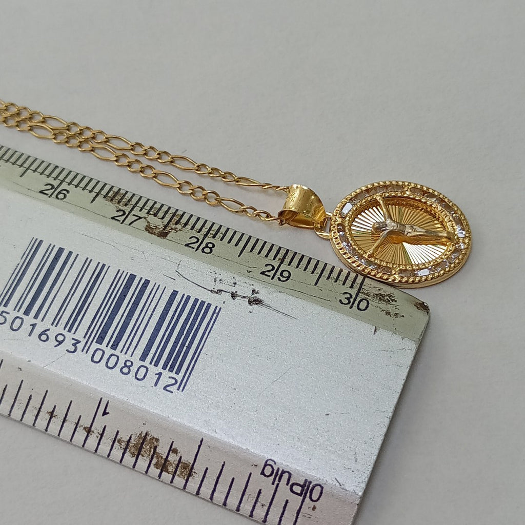 CADENA,MEDALLA RELIGIOSA ORO 10 K 3,50 GRMS (SEMINUEVO)