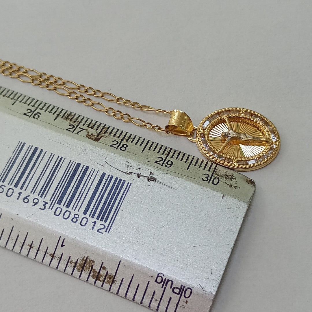 CADENA,MEDALLA RELIGIOSA ORO 10 K 3,50 GRMS (SEMINUEVO)